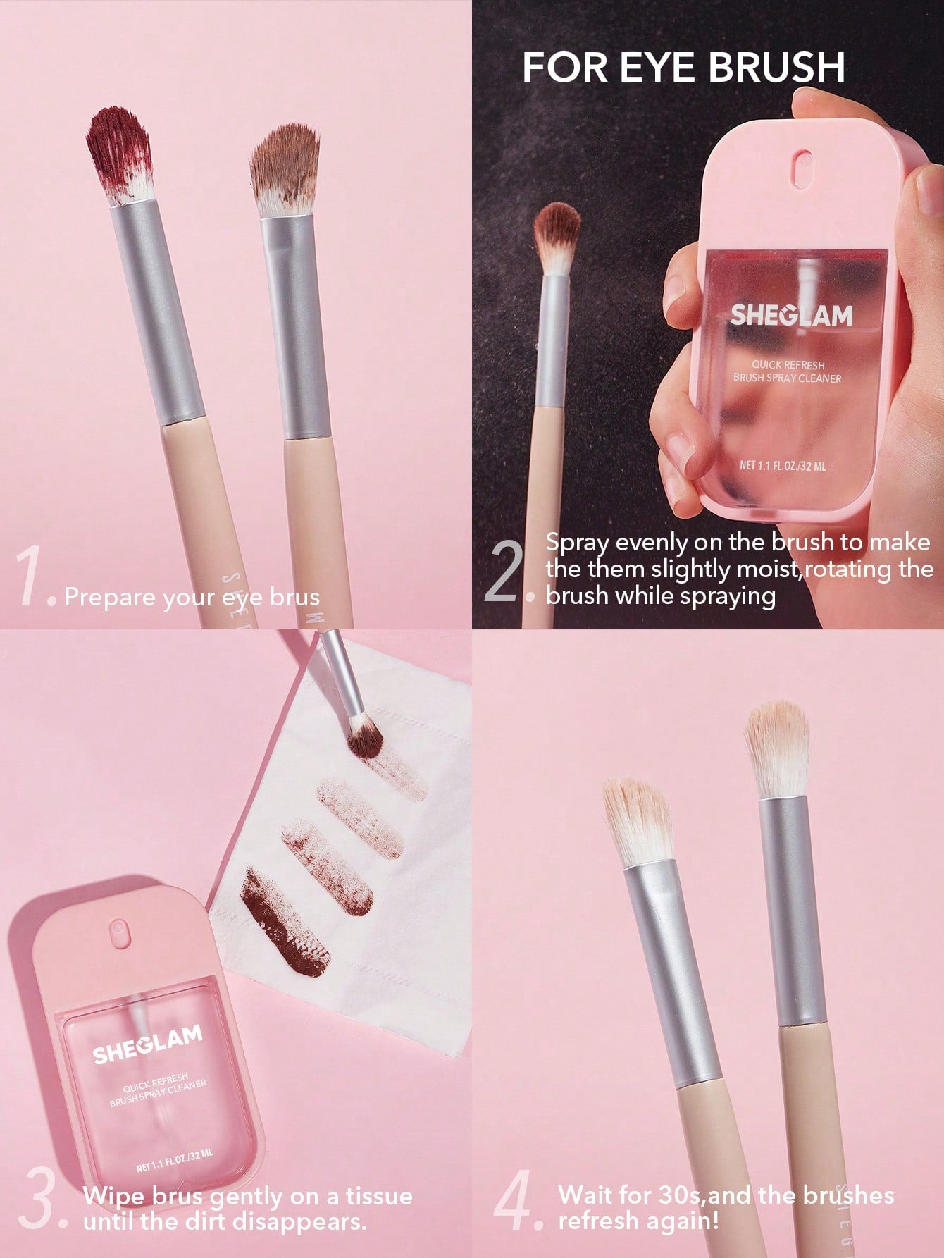 Sheglam Quick Refresh Brush Spray Cleaner 32ml