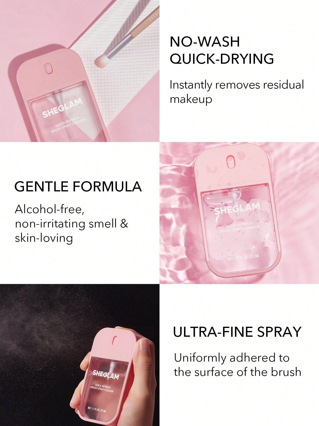 Sheglam Quick Refresh Brush Spray Cleaner 32ml