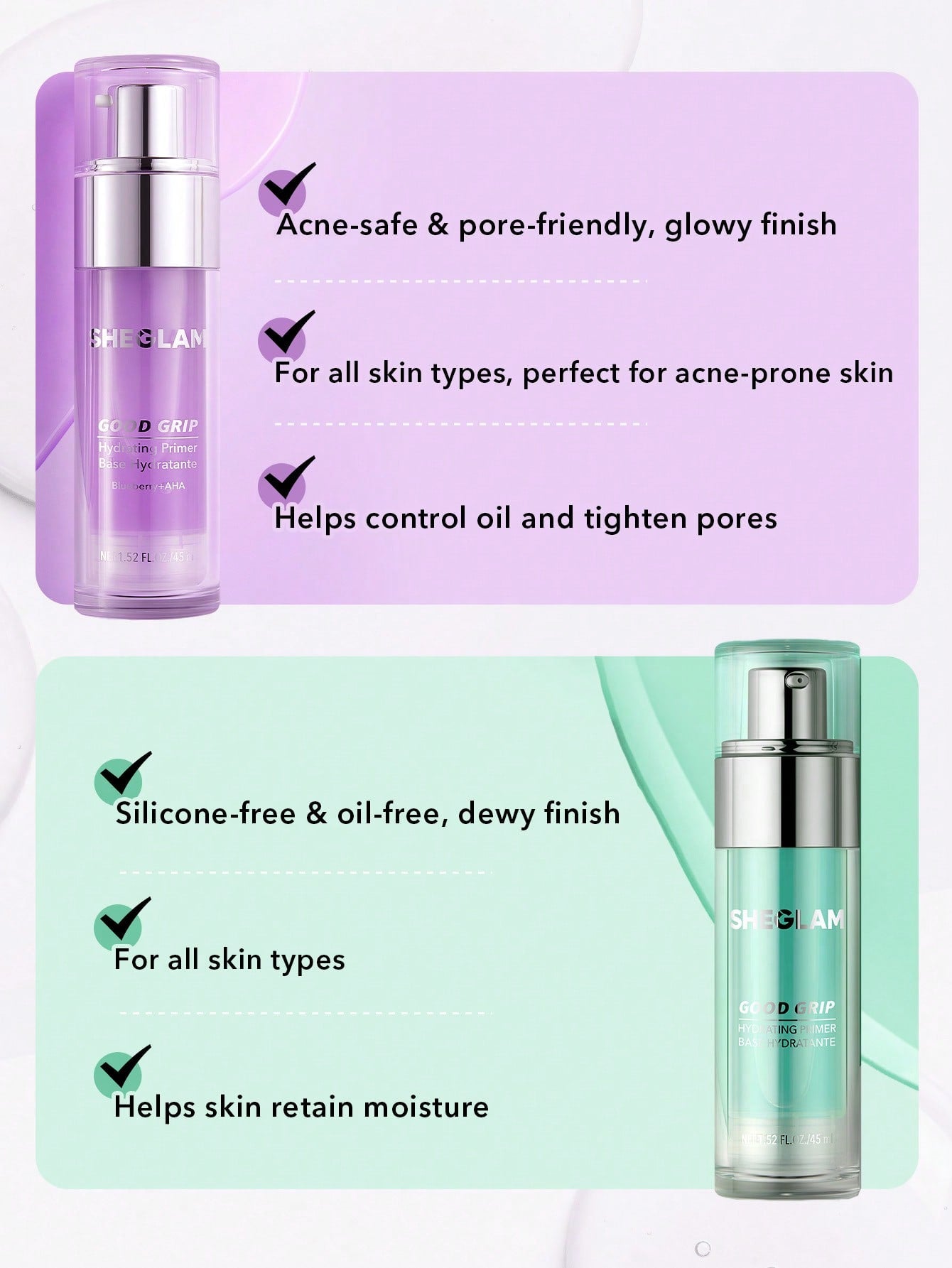 Sheglam Good Grip Hydrating Primer-Blueberry + AHA